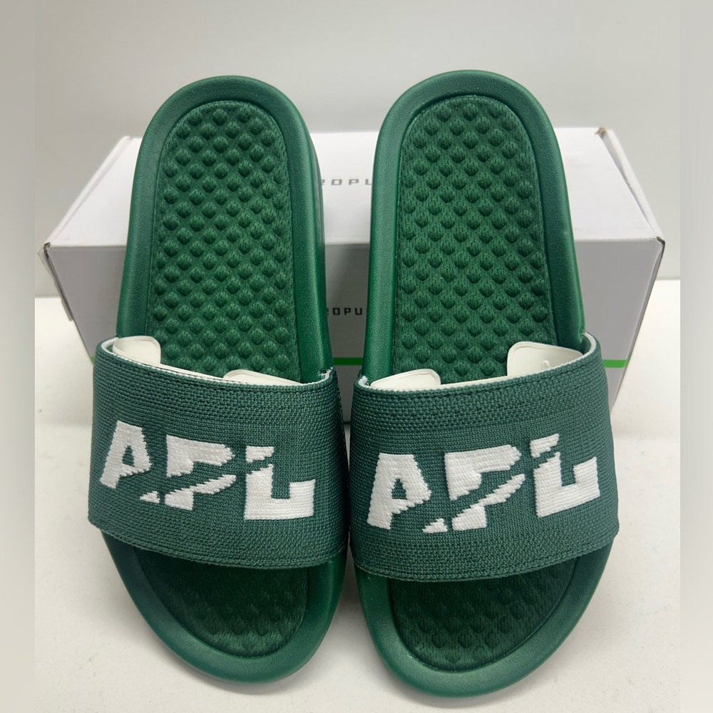APL Techloom Green/White Slide Sandals Size 6